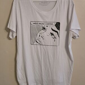 Torrid White Graphic Tee with Comic Print